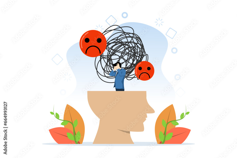 concept of stress load due to overwork. mental problems, anxiety ...