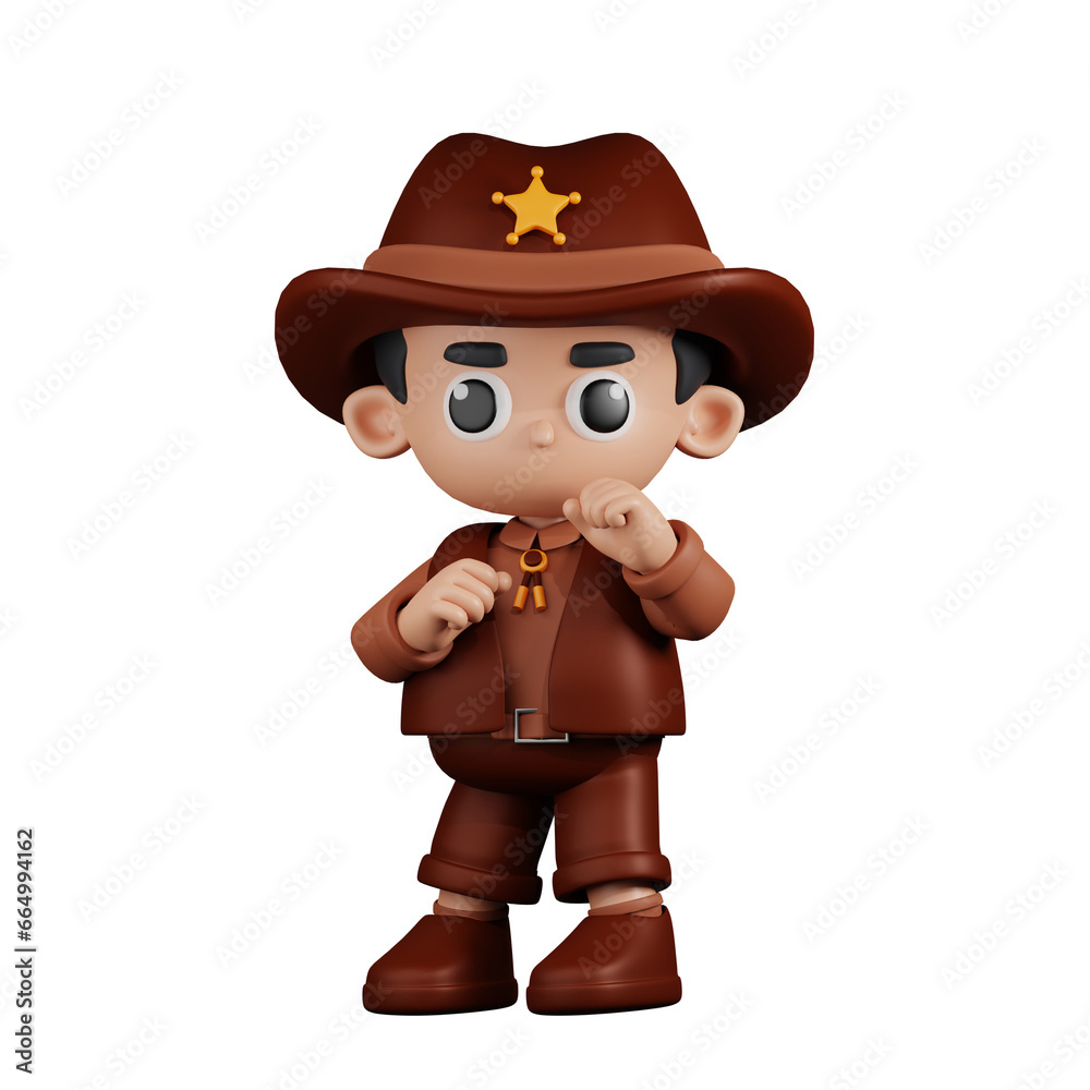 3d Character Sheriff Ready To Fight Pose. 3d render isolated on transparent backdrop. 3d Character Sheriff Ready To Fight Pose. 3d render isolated on transparent backdrop.