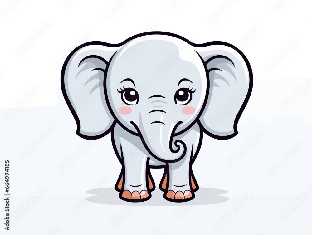 Doodle White elephant, cartoon sticker, sketch, vector, Illustration, minimalistic Doodle White elephant, cartoon sticker, sketch, vector, Illustration, minimalistic