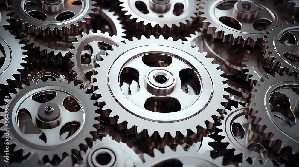Business process abstract wallpaper, teamwork creative concept. Cogwheels, metal shiny gears movement. 3d render illustration style. Business process abstract wallpaper, teamwork creative concept. Cogwheels, metal shiny gears movement. 3d render illustration style.