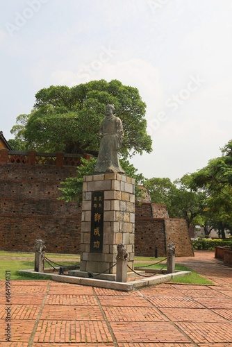 Tainan City, Taiwan, September 15, 2023.Statue of Zheng Chenggong in Anping Fort photo