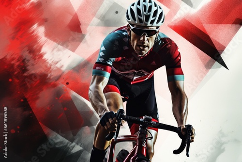 Cyclist sports concept poster