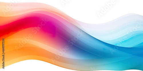 Colorful abstract wave lines flowing horizontally on a white background, ideal for technology, music, science and the digital world.