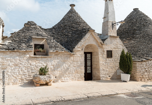 The trulli  typical limestone houses of Alberobello in southern Puglia  Italy