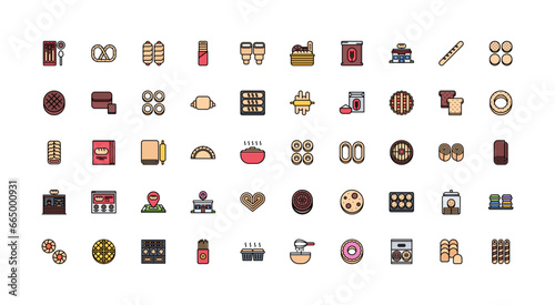 bakery icon set