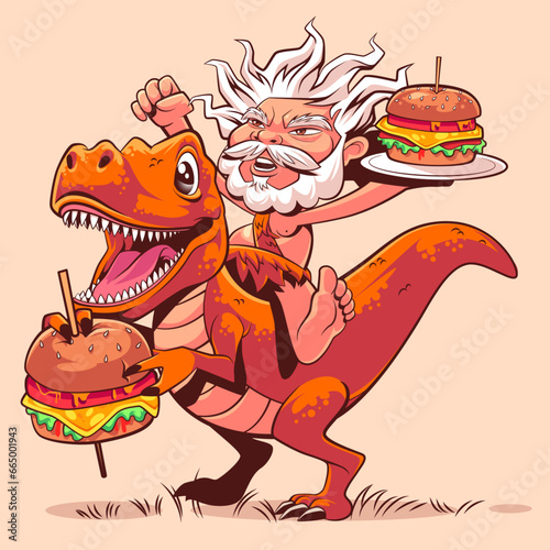 Dinosaurio y Hamburguesa 