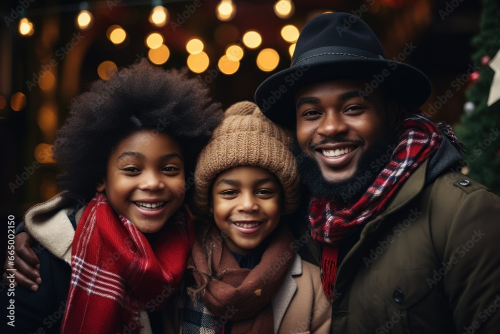 Festive Family Moments: Smiling Faces at Christmas Market