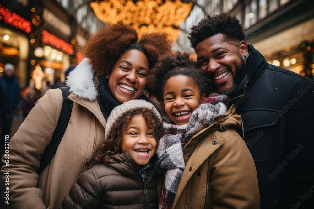 Festive Family Moments: Smiling Faces at Christmas Market Festive Family Moments: Smiling Faces at Christmas Market
