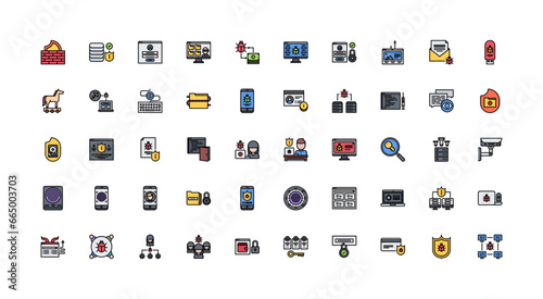 data protection icon set