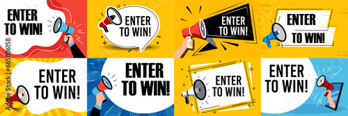 Enter to win sign set