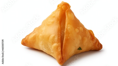 Tasty samosa isolated on white background.