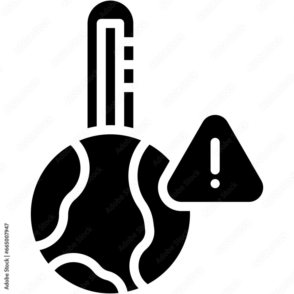 Fototapeta premium Vector Icon Global Warming, Environment, Hot, Thermometer, World, Ecology And Environment