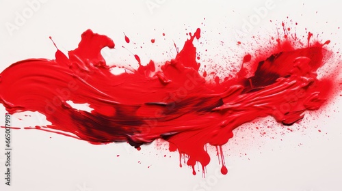 Abstract Artistic red blood Splash: Red Ink Painting with Brushstrokes photo