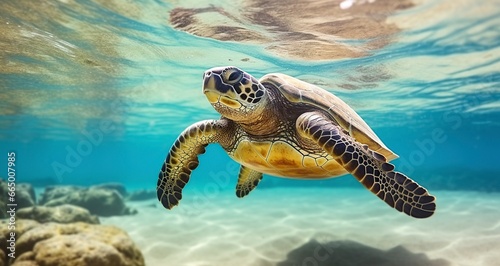 Photo of Sea turtle in the Galapagos island. © MKhalid
