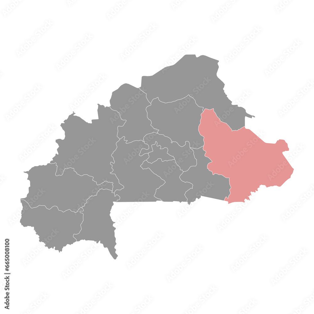 Est region map, administrative division of Burkina Faso. Vector illustration.