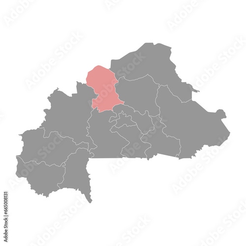 Nord region map  administrative division of Burkina Faso. Vector illustration.