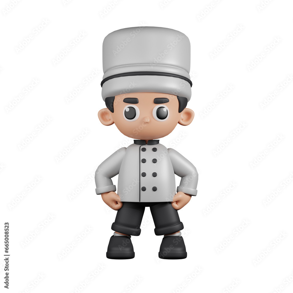 3d Character Chef Hero Stance Pose. 3d render isolated on transparent backdrop. 3d Character Chef Hero Stance Pose. 3d render isolated on transparent backdrop.