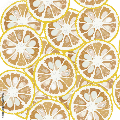 A seamless pattern of Yuzu fruits. vector illustration.