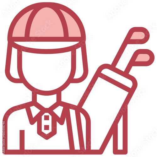 Golf Elements_Golf caddy filled outline icon,linear,outline,graphic,illustration