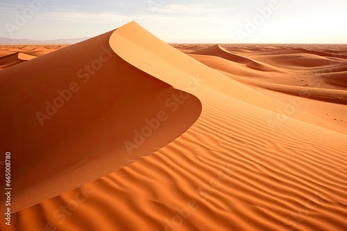 Rolling orange sand dunes and sand ripples.