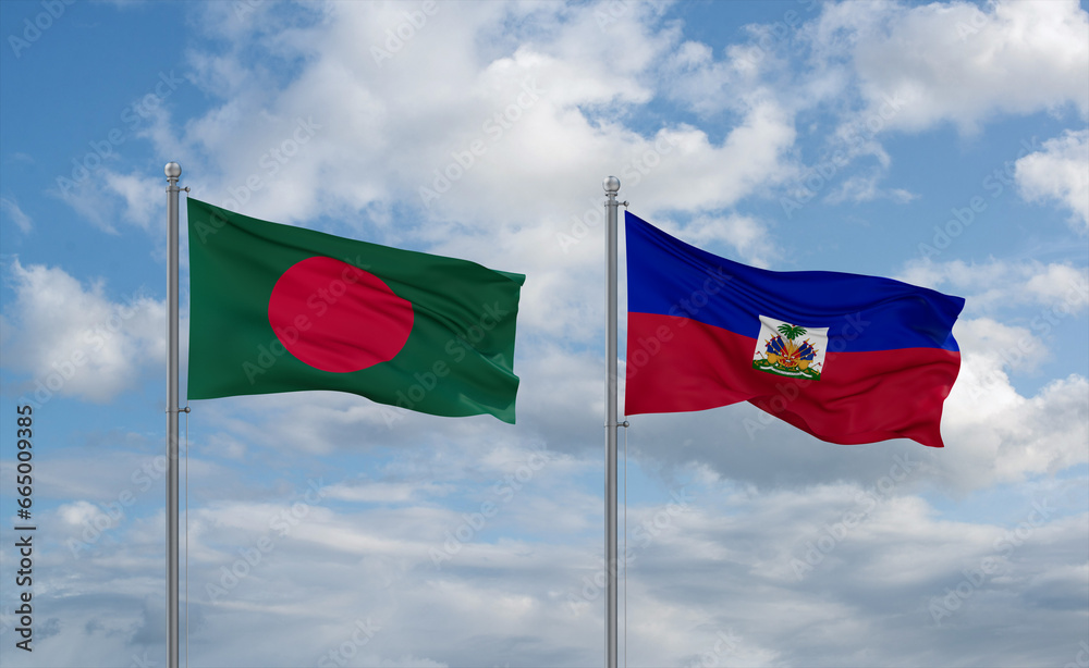 Haiti and Bangladesh flags, country relationship concept Haiti and Bangladesh flags, country relationship concept