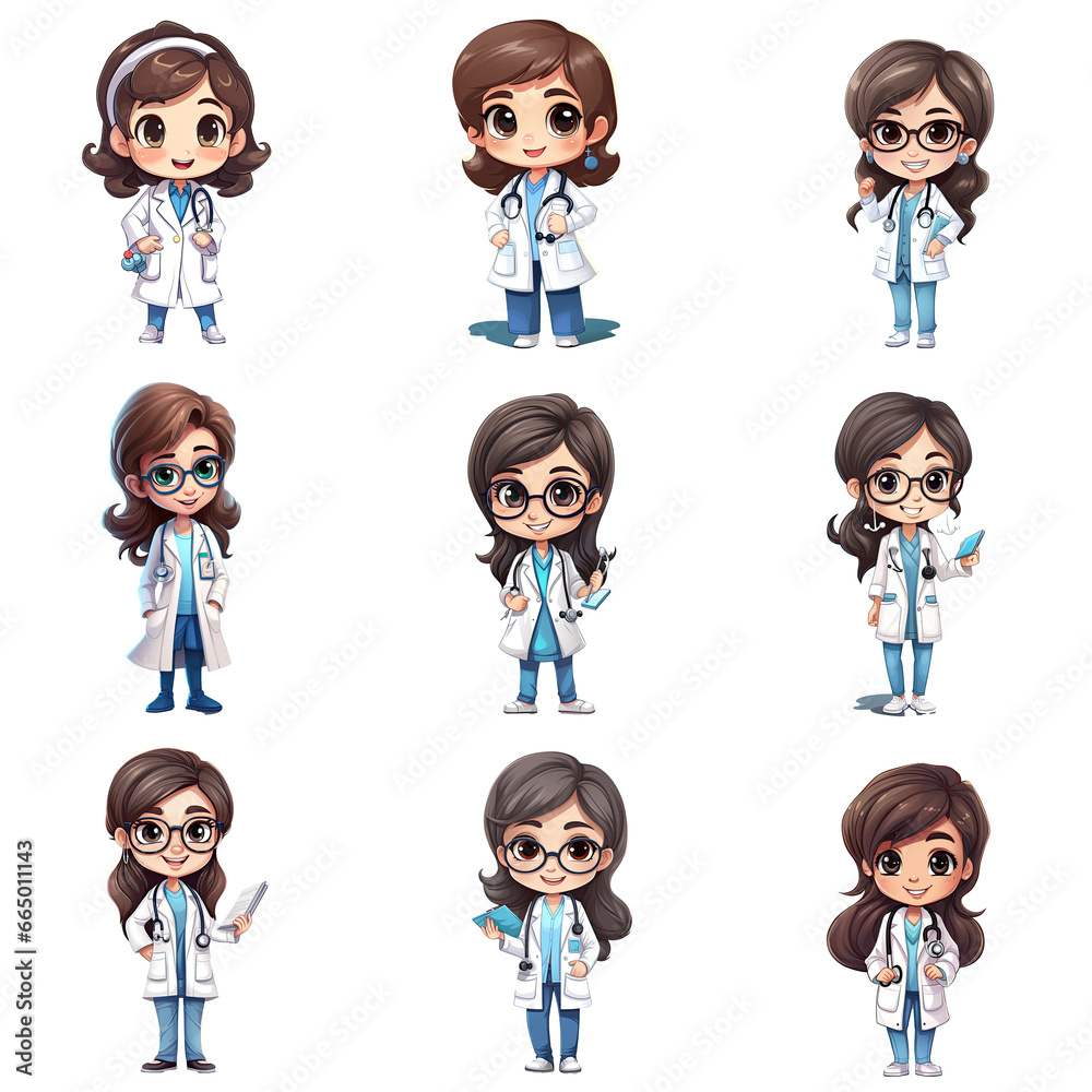 A cute and friendly medical doctor character in vector illustration. A cute and friendly medical doctor character in vector illustration.