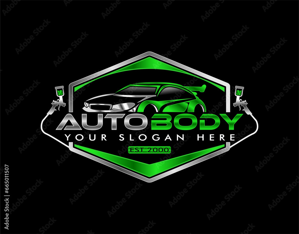 auto body shop logo template paint and body repair