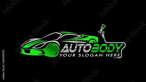 auto body shop logo template paint and body repair
