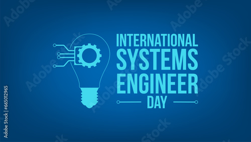International Systems Engineer Day. Template for banner, greeting card, poster background. Vector illustration