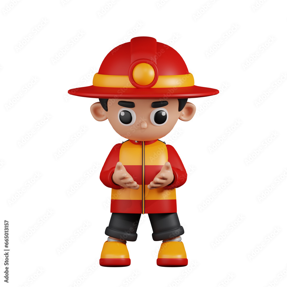 3d Character Firefighter Holding Something Pose. 3d render isolated on transparent backdrop. 3d Character Firefighter Holding Something Pose. 3d render isolated on transparent backdrop.