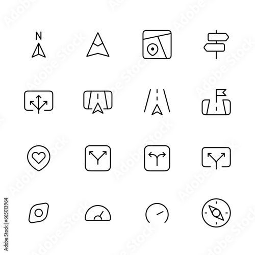 Navigation vector icon set. location, map, GPS, place, address, pointer, direction, icons illustration