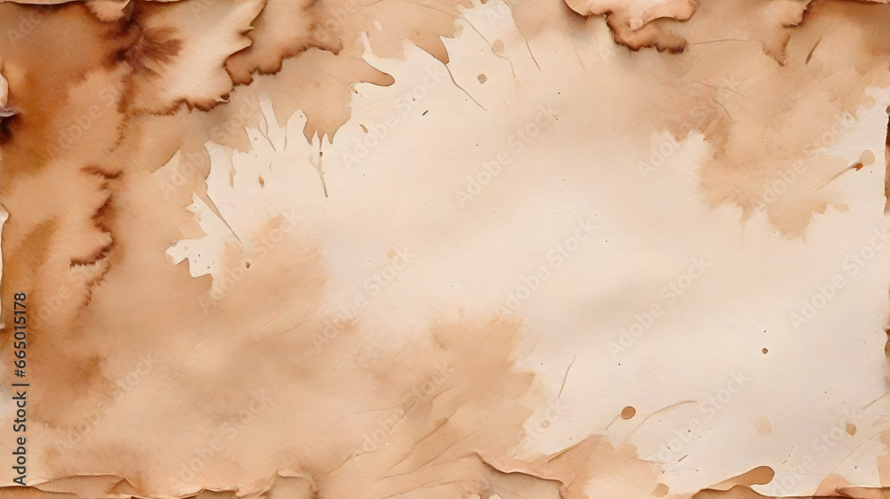 Watercolor old brown background texture. Old paper. Marble. Stone. Beige watercolour texture for cards, flyers, poster, banner. Stucco. Wall. Brushstrokes and splashes. Painted template for design. Watercolor old brown background texture. Old paper. Marble. Stone. Beige watercolour texture for cards, flyers, poster, banner. Stucco. Wall. Brushstrokes and splashes. Painted template for design.