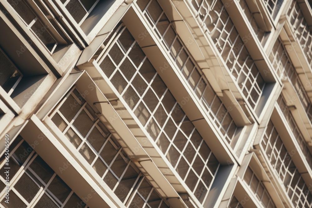 Close Up of Building with Many Windows