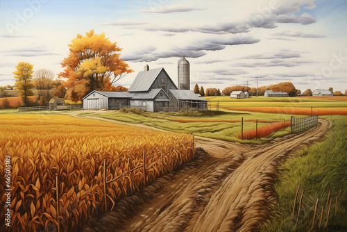 A painted agricultural field