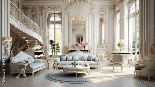 French home interior design of modern living room © Alin