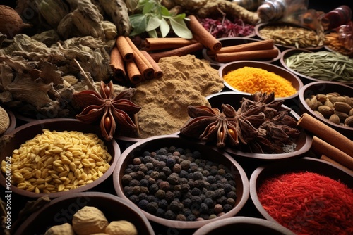 Fototapeta Assorted Spices on Table