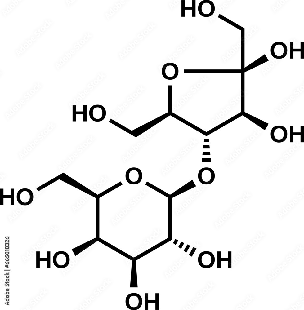 Lactulose structural formula, vector illustration Lactulose structural formula, vector illustration