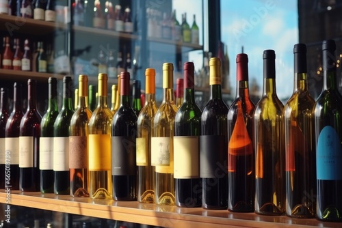 Wine Bottles on Shelf
