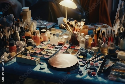 Makeup Brushes on Table