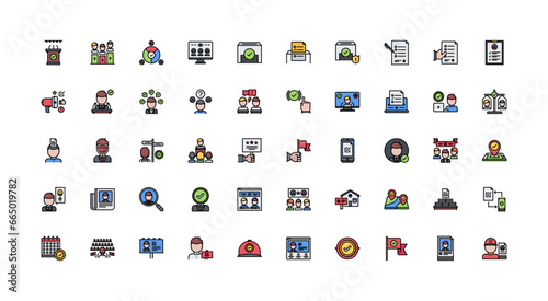 politics icon set