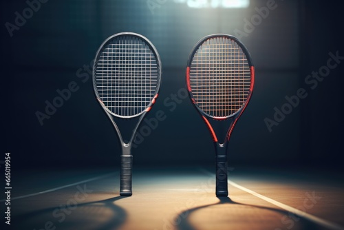 Tennis Rackets on Tennis Court © Ева Поликарпова