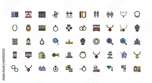jewelry icon set