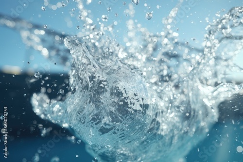 Close-up of Water Splashing on Swimming Pool Surface