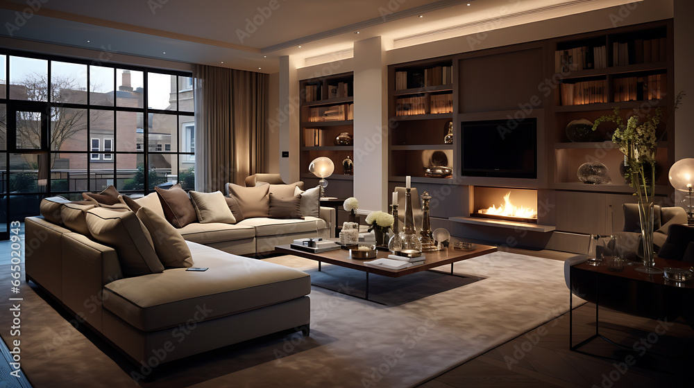 Obraz na płótnie London home interior design of modern living room w salonie