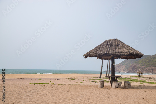 A beach hut in Yarada Beach visakhapatnam on a india seacost