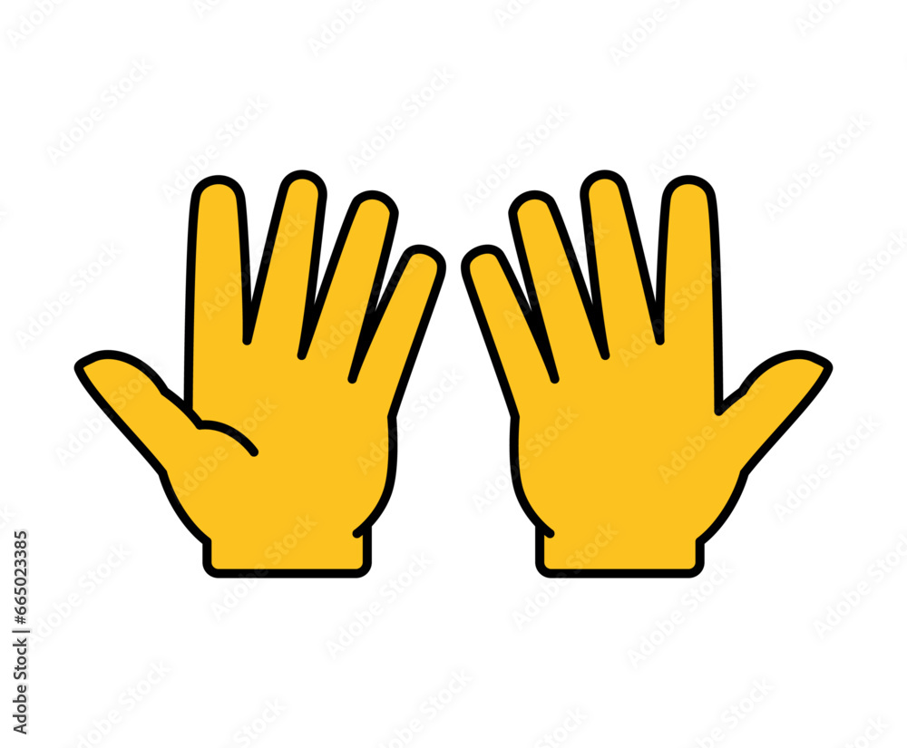 Yellow High Five Emoticon, Vector Template Isolated On White Background Yellow High Five Emoticon, Vector Template Isolated On White Background