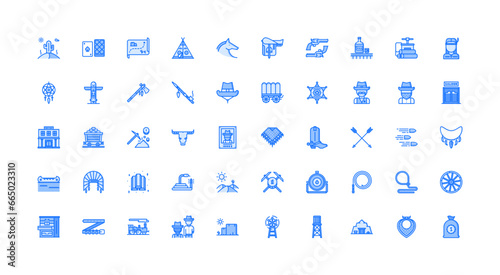 wild west icon set