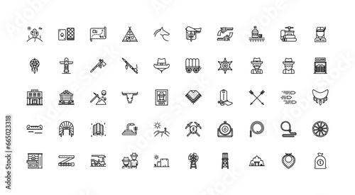 wild west icon set