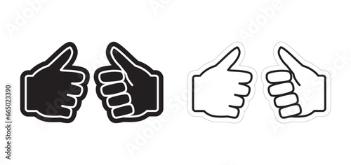 Thumbs Up Foam Hand Design, Gesture Indicating Approval, Vector EPS Template Isolated on White Background.