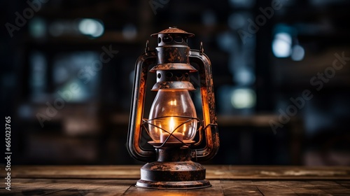 old lantern in the night generated by AI